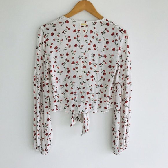 Billabong x Steph Collab NEW Claire Smith Sweet Soul Wrap Top White Size XS - Picture 4 of 11